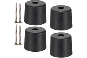 SUMNACON 4 Pcs Plastic 5cm Funiture Legs Round Tapered Couch Feet, Black Sofa Legs Replacement Table Feet Cabinet Supporting Feet with Screw-in Screw for Room Furniture DIY Replacement