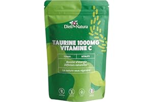 DIETI NATURA - Taurine Et Vitamine C - Anti-Fatigue - Energie Booster - Soutien Des Défenses Naturelles - Sans OGM & Sans Gluten - Vegan - Fabriqué En France - 120 Gélules