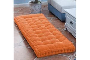 DG CATIEE Cojín de banco grueso Cojín de sofá largo Cojines de interior,Cojín de banco de jardín Cojín de asiento,Cojín de banco de comedor rectangular Cojines de suelo cojín de asiento (100x40cm,Naranja)