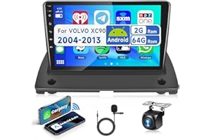 Radio samochodowe podofo 9" do Volvo XC90 2004-2013 Wireless Carplay z systemem Android, Android 13, radio 2 DIN, z Bluetooth, WiFi, GPS, HiFi, RDS/FM + kamera cofania AHD, DVR/Canbus