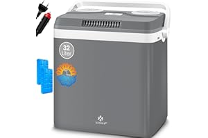 KESSER® Frigorifero 32 Litri | Raffreddamento e Riscaldamento | Frigorifero termoelettrico 12 Volt e 230 Volt | Minifrigo | per Auto e Campeggio |incl. Pacchetti di raffreddamento | EEK A++