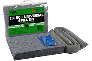 BearTOOLS Eco Spill Control Kit 15L Spills | Environmentally Friendly | 85% Recycled Natural Fibres | Reduce Carbon Footprint | Sustainable Absorbent Solution | UK Made Oils, Fuels, Adblue Spillages