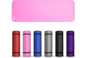 JLL FITNESS JLL Yoga Mat Extra Thick 10mm/15mm Non-Slip Pilates Workout Exercise Mat Available in Black/Blue/Purple/Pink/Grey/Red, Ideal Camping Mat