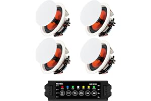 Herdio 4 tum 480 watt kraftfulla Bluetooth-takhögtalare – 4 inbyggda högtalare, klart surroundljud för hemmabio, sovrum, kök, kontor och täckt uteplats (2 Paris)