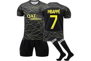 Générique Maillot de Foot PSG Enfant 23/24 Nouveau Paris Maillot Domicile/Extérieur Soccer Jersey, Ensemble Foot Homme Garçon Vêtements de Football Tshirt, Shorts et Chaussettes Set