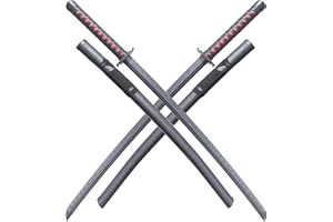 RKS DIFFUSION Pack 2 Katanas Tout en Polypropylene Noir Bleach Bankai Ichigo Sabre Entrainement Combat + Fourreau ABS Epee Bleach Katana