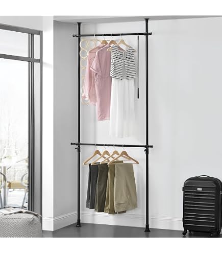 Dressing et penderie SoBuy KLS07-Sch Porte-vêtements Système de Penderie Télescopique avec 1 Dressing et penderie SoBuy KLS07-Sch Porte-vêtements Système de Penderie Télescopique avec 1