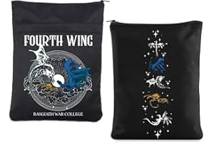 FOTAP Funda de libro de cuarta ala para los amantes de los libros, inspirada en Dragon Rider, funda de libro de fantasía con cremallera, regalo de gusano de biblioteca (libro de guerra), (SS)