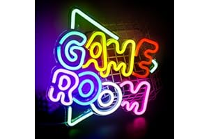 SIGNSHIP Neon LED Game Room vert salle de jeux néon logo LED néon décoration murale USB Powered cool lettres colorées logo chambre Art Déco mur salle de jeux salon Bar décoration cadeau garçon