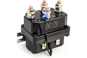 QWORK Solenoid Relay, 12V 250A Winch Relay Solenoid Replacement Contactor for 3000-5000lbs ATV UT Winch Control