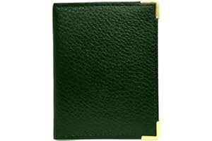 LOLUNA® - Etui Porte-Carte 22 Pages Format Livre Compact en Cuir Graine Couleur Mode pour Homme et Femme (Vert Forêt)