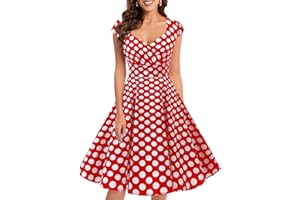Bbonlinedress Vestido Corto Mujer Retro Años 50 Vintage Escote