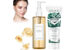 LEZEHEA 2 Pièces Centella Cleansing Oil + Centella Nettoyant,Centella Asiatica Extract,Huile Démaquillante Centella,Nettoyante Visage Coréen,Doux et léger,Pore Deep Cleansing,Convient à Tous les Types de Peau