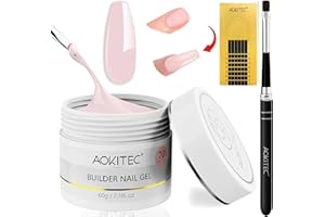 Aokitec Gel Constructor para Uñas - Rosa 60g, Fortalecedor para Extensión y Manicura UV, Builder Gel para Estudio de Uñas Beginner