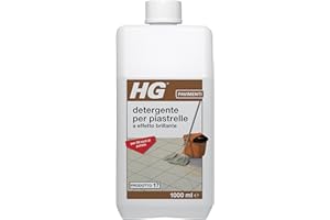 HG Detergente per Piastrelle a Effetto Brillante, Adatto a Pavimenti Piastrellati e in Pietra Naturale, Rimuove lo Sporco e Sgrassa Piastrelle e Fughe, 1 litro