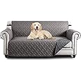 Hafaa Sofa Cover 3 Seater Water Resistant Slipcovers Light Grey/Dark Grey Non Slip Reversible Sofa Covers with Elastic Strap - Washable Sofa Protectors from Pets/Kids/Dogs