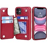 Migeec Case for iPhone 11 - Wallet Case with PU Leather Card Pockets [Shockproof] Back Flip Cover for iPhone 11 6.1 inch (red