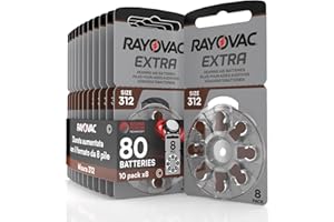 UDIVITA 80 Batterien für Hörgeräte Rayovac Extra 312-10 Blister à 8 Batterien