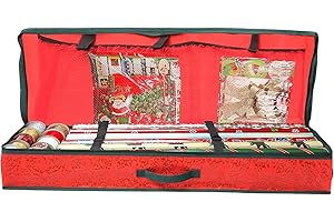 1ABOVE Christmas wrapping paper storage case | Storage case for all your gift-wrapping supplies | Velcro straps | Gathered all gift-Wrapping Supplies in one place | Size: 82x34x13cm (A)