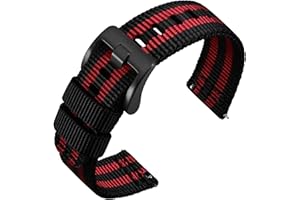 ANNEFIT Cinturino Orologio Nylon 18mm 19mm 20mm 22mm 24mm, Cinturini per Orologi Militari a Sgancio Rapido per Uomo Donna