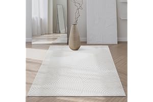 the carpet Santo Plus - wysokiej jakości dywan do użytku na zewnątrz, pasuje do salonu, sypialni i tarasu, odporny na warunki atmosferyczne, trwały i łatwy w pielęgnacji, kremowy, 120 x 160 cm