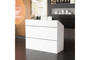 PREMTURE Mostrador de recepción, color blanco, mostrador de recepción, mostrador de oficina, para salas de empresas, recepciones de hotel, tiendas de ropa, pastelerías, fruterías, 50 x 120 x 100 cm