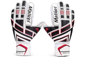 Malker Goalie Gloves Goalkeeper Gloves with Fingersave and Double Wrist Protection, Strong Grip Goalkeeper Gloves for Youth&Adult
