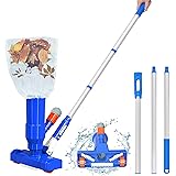 130cm Aspiratori a Mano, Aspiratore per Piscina con 3 SpInterfaccia Asta in Alluminio e Spazzola, Pulitore per Nuoto Piscina 