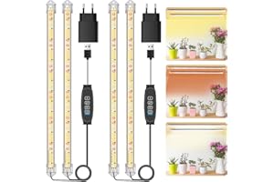 NIELLO Zestaw 2 pasków świetlnych do roślin pokojowych, pełne spektrum światła słonecznego, lampa do wzrostu roślin z automatycznym włączaniem/wyłącznikiem czasowym 3/9/12 h, 10 regulowanych poziomów do