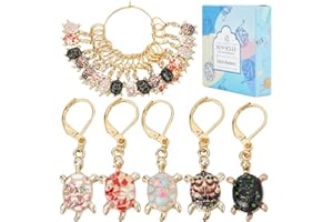 SUNNYCLUE 1Boîte 20pièces Marqueurs de Point Breloques Marqueur de Point Verrouillage Pince en Métal sur Fermoirs Homard Amovibles à Levier pour Tricot Tissage Couture Travaux