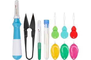 XCZYN Set di taglia-asole, infila aghi e aghi da cucito a mano, grande e piccolo, strumento di rimozione del filo con forbici, per cucito e cucito fai da te