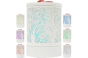 SCOUTTEEMO Wax Melt Burners Electric Wax Burner Oil Burner lamp Warmer Fragrance Scented Wax Melts Melter with 7 Colors LED Changing Light Replacement Silicone Tray for Home Office Decoration Gift (Tree Pattern)