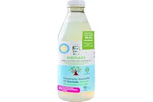 ‎NIKOLAOS & DIMITRIOS FAMILY CORPORATION Waschmittel Nikolaos flüssig Pure / 96,9% pflanzliche Inhaltsstoffe mit Olivenölseife/Extra Sensitiv & Hypoallergen, dermatologisch getestet / 40 Waschladungen