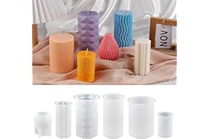 WIKIMO 6 Stück Silikonform Kerzen, 3D Kerzen Selber Machen Set-Gießen Formen, Kerzenformen Zum Gießen, DIY Kerzenform Silikon Runde