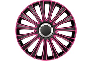 AUTO-STYLE AutoStyle Tapacubos 16" pulgada Kit negro/rosa Embelecedores De Rueda Juego de tapacubos PP 5136P