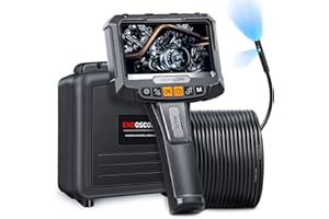 Endoscopio a Doppio Lente, SGAINUL Digitale Telecamere di Ispezione Schermo da 5.0 Pollici Impermeabile Telecamera Endoscopica con 8 + 1 Luce LED, 32G Scheda TF con Valigetta-10M