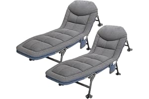 OVLRIJP Tumbona Plegable Jardín, Tumbonas Jardin Exterior Plegable, Cama de Camping Plegable con Pies Giratorios, Tumbonas Plegables para Jardín, Camping, Viajes, 190x67x38cm (Gris-2Pcs)