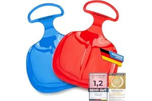 ‎ALPENFLITZER Alpenflitzer® 2 Stück Popo-Rutscher Bob; Schlitten mit Griff; Kinder Po-Rutscher Rodel Schneerutscher Bob Schneeflitzer zum Rodeln & Schlittenfahren 2er Set blau & rot