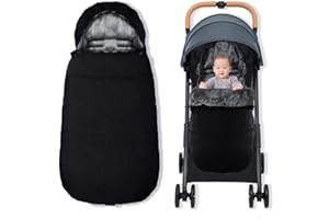 AUPOWER Baby Fußsäcke, dicker WinterFußsack für Kinderwagen, Wasserdicht und Winddicht für Babyschale, Buggys Schwarz