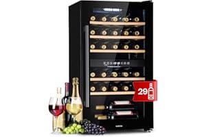 ‎KLARSTEIN Klarstein Weinkühlschrank, Getränkekühlschrank Schmal, 2 Zonen Kühlschrank mit Glastür, Getränkekühlschränke Freistehend, Weinkühlschrank Klein, Weinkühlschränke mit UV-Schutz, 5-22 °C, 29 Flaschen