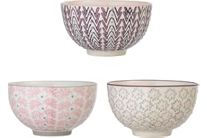 Bloomingville Cuenco Maya, rosa, gris y lila, cerámica, juego de 3, 11,5 x 6,5 cm (diámetro x altura)