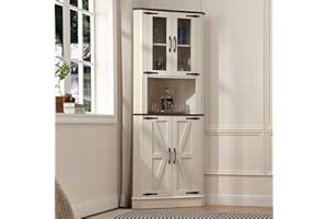 FOREST GRAVITY Tall Bathroom Corner Cabinet Slim Storage Cabinet Furniture, Narrow Cupboard,Bathroom Storage Unit,with a Drawer,Adjustable Shelves,50 * 9 * 173cm,White