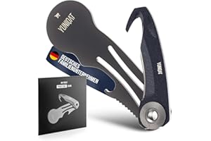 Yuniqat® Pocket Tool Shark - Einkaufswagenlöser, Flaschenöffner, Paketmesser | Einkaufswagenchip zum Abziehen | Geschenke für Herren | Multitool Schlüsselanhänger