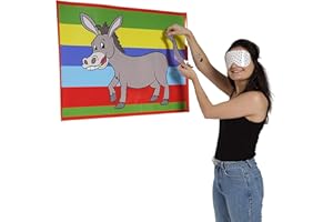 Cake Factory PIN THE TAIL ON THE DONKEY boy or girls classic Party Game Girl MULTI PLAYER (Pin The Donkey 12 Players)
