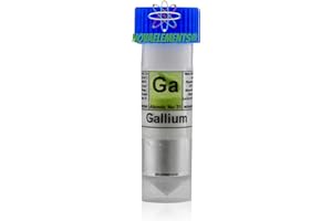 NOVAELEMENTS Gallio 50 gramos 99.997% con etiqueta, Gallo metálico para colección elementos, Gallio metal, Gallio elemento, Gallio para experimentos, experimento Cuchara de Gallio