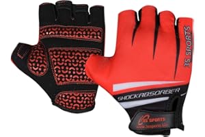 3S Sports Kids Cycling Half Finger Gloves Bicycle Mountain Bike Riding Outdoor Sports Short Fingers Glove Camping Hiking Climbing Mittens For Boys & Girls