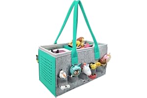 HAREWU Carrying Bag Specially Designed for the Toniebox, Tote Bag, For Transporting and Protecting Tonie Starter Set and Accessories, Holds 20-30 Tonie Digital Dolls (Blue Lake)