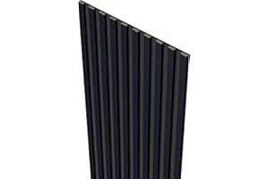 MEBANO. Bleu indigo Lamelles Acoustiques sur Feutre Noir 240x53 cm Panneaux Muraux Acoustiques Absorption Sonore et Décoration Murale élégante Panneaux Muraux en MDF