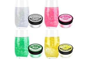 Paillettes Comestibles - Fidton 4 Couleurs Vives de Paillette Alimentaire, Paillette Comestible pour la Decoration Gateau Comestible, Paillettes Alimentaires Comestibles pour Cocktail - 5g