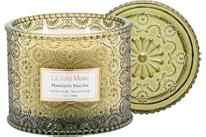 LA JOLÍE MUSE La Jolie Muse Mandarin Matcha Scented Candle Gifts for Women, 2 Wicks, Green Candles, Luxury Candles, 12 oz/340g 60 Hour Burn Time, Candles for Home Scented